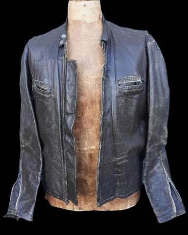 Leathercraft of New York Brown Leather Biker Jacket 1960s A3254