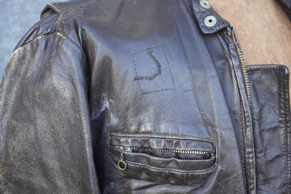 Leathercraft of New York Brown Leather Biker Jacket 1960s A3254