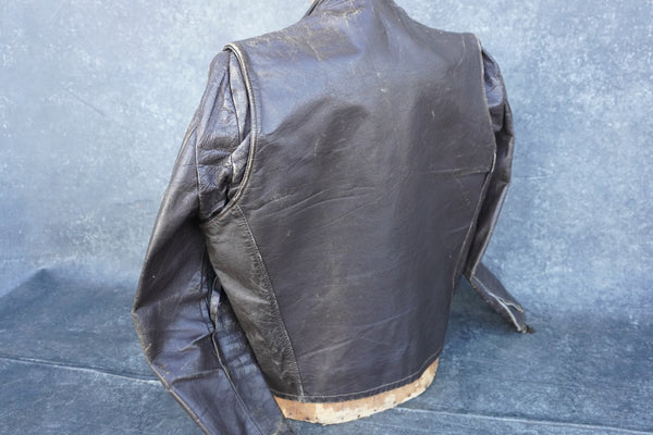 Leathercraft of New York Brown Leather Biker Jacket 1960s A3254