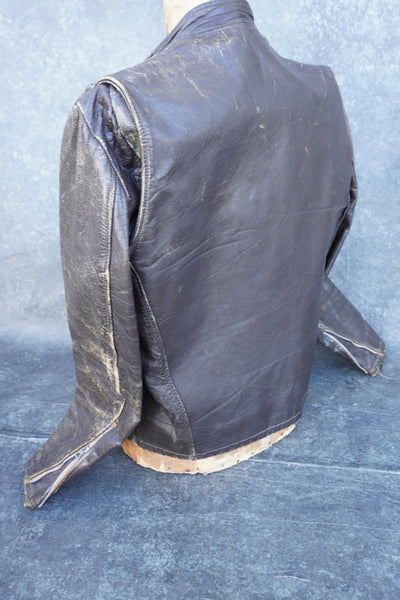 Leathercraft of New York Brown Leather Biker Jacket 1960s A3254