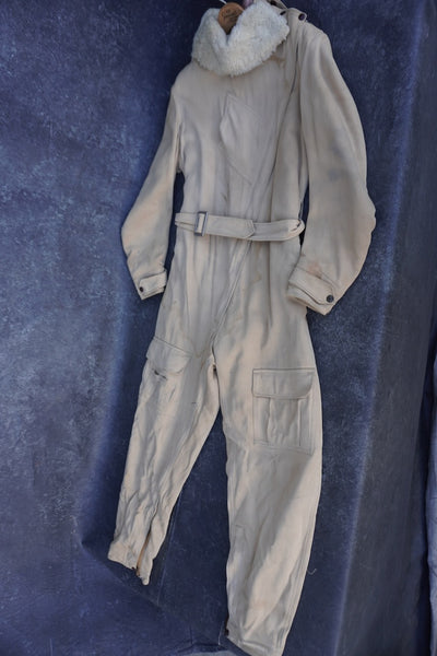 Pilot Flight Suit in Light Khaki Twill Gaberdine 1930s-40s  A3256