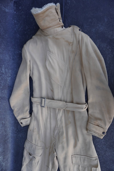 Pilot Flight Suit in Light Khaki Twill Gaberdine 1930s-40s  A3256