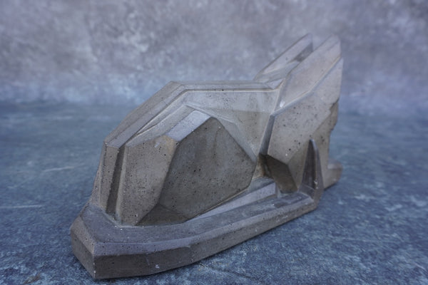 David Rudolph Cast Stone Cubist Sculpture titled Kitten Meditation A3284