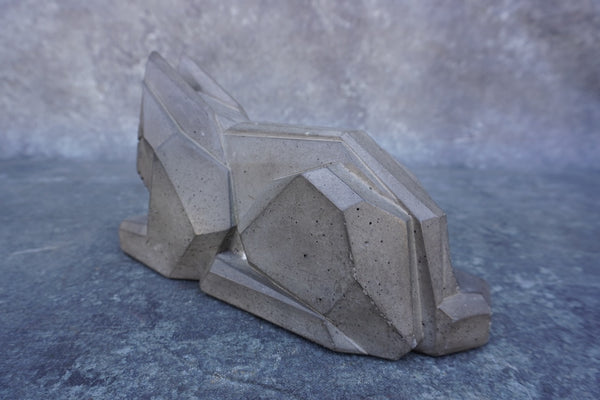 David Rudolph Cast Stone Cubist Sculpture titled Kitten Meditation A3284