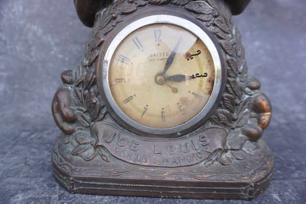 Joe Louis World Champion Clock, United Self Starting, Non Working A3301