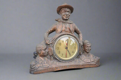 United Clock c.1933 Will Rogers - Radio Star/ Movie Actor A3308
