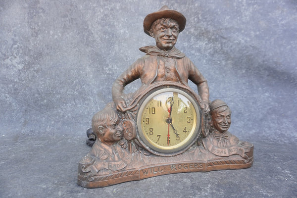 United Clock c.1933 Will Rogers - Radio Star/ Movie Actor A3308