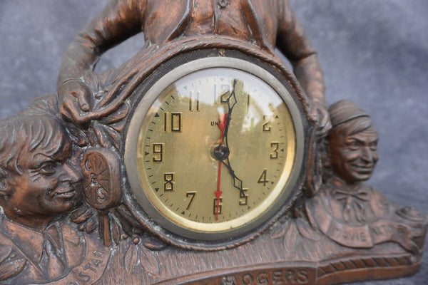 United Clock c.1933 Will Rogers - Radio Star/ Movie Actor A3308