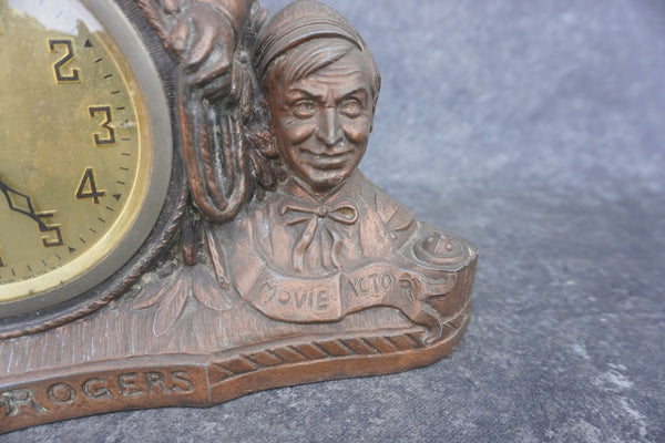 United Clock c.1933 Will Rogers - Radio Star/ Movie Actor A3308