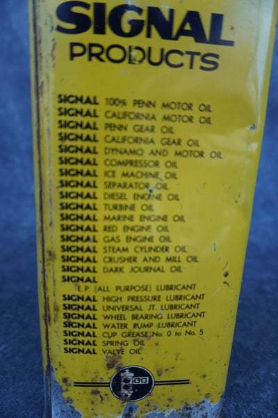 Signal Gas, One Gallon Motor Oil Can, Yellow A3313