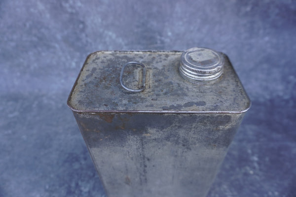 Signal Gas, One Gallon Oil Can, Silver, Rare Paper Label A3314