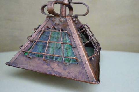 R. Williamson/ Albert Christ Hand Hammered Solid Copper Fixture c.1905 A3325