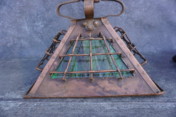 R. Williamson/ Albert Christ Hand Hammered Solid Copper Fixture c.1905 A3325