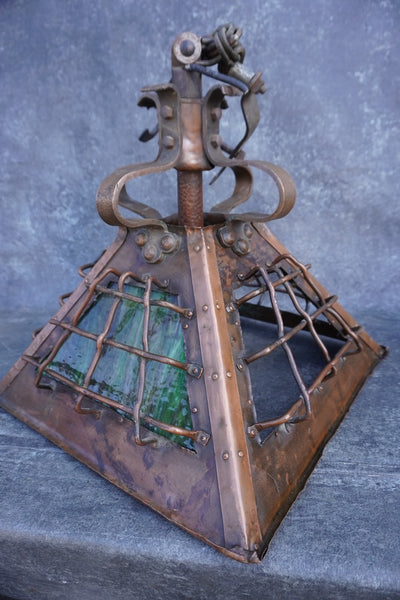 R. Williamson/ Albert Christ Hand Hammered Solid Copper Fixture c.1905 A3325