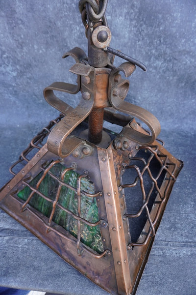 R. Williamson/ Albert Christ Hand Hammered Solid Copper Fixture c.1905 A3325