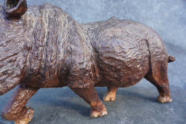 Hand-Carved Ironwood Rhinoceros A3326