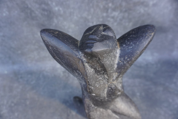 Abstract Figure of a Kneeling Woman - Stone Sculpture 1950s A3327