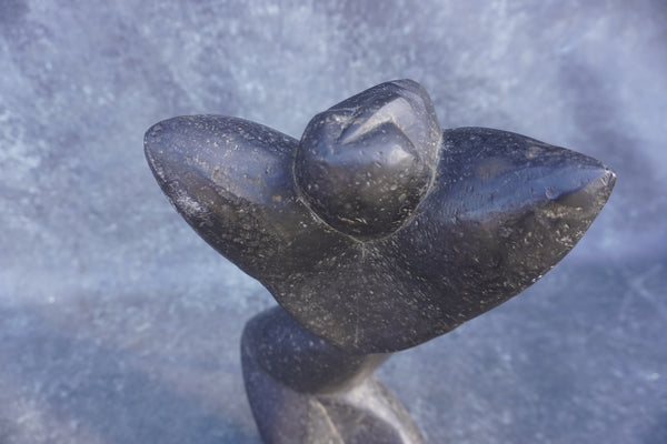 Abstract Figure of a Kneeling Woman - Stone Sculpture 1950s A3327