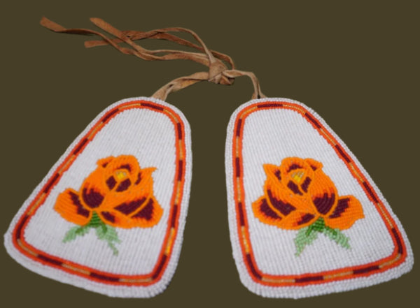 Plains Indian Beaded Rose Tags A3332
