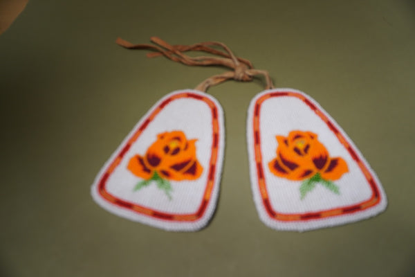 Plains Indian Beaded Rose Tags A3332