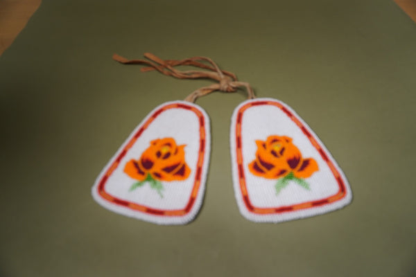 Plains Indian Beaded Rose Tags A3332
