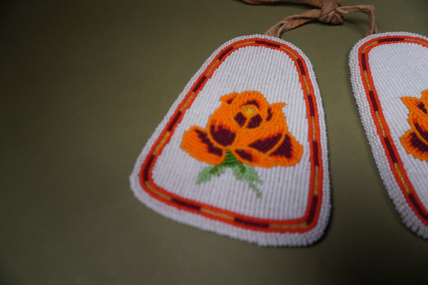 Plains Indian Beaded Rose Tags A3332
