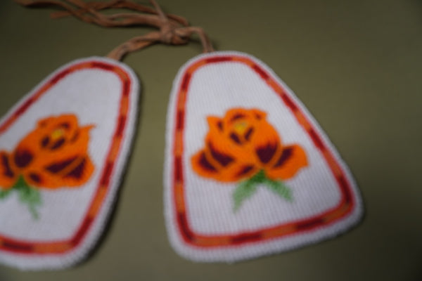 Plains Indian Beaded Rose Tags A3332