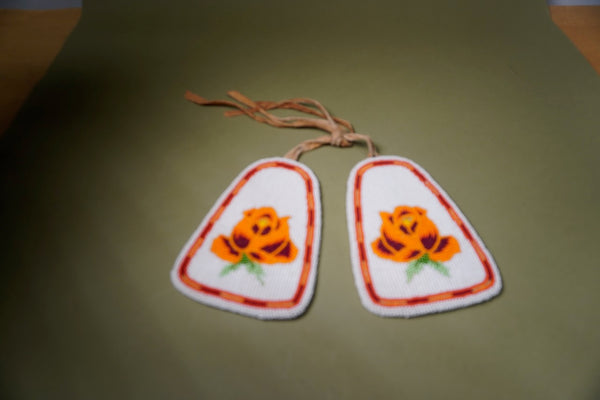 Plains Indian Beaded Rose Tags A3332