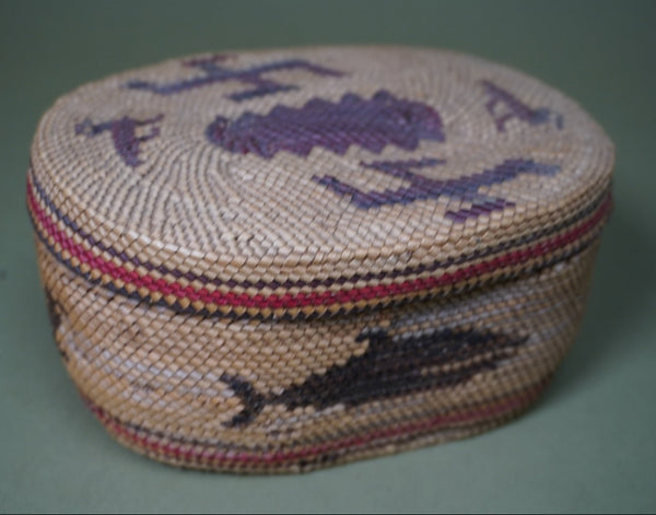 Native American Whale and Duck Basket A3347