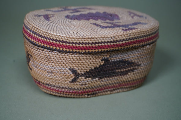 Native American Whale and Duck Basket A3347
