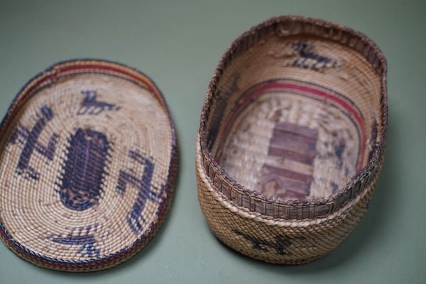 Native American Whale and Duck Basket A3347