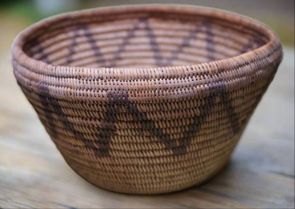 Native American Zig-Zag Basket - Late 19th Century A3348