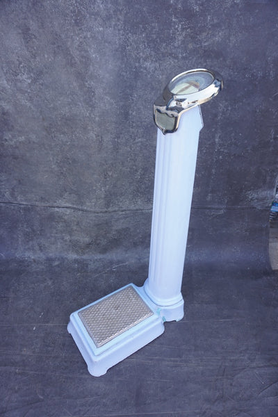 Periwinkle Blue Vintage Coin-operated Standing Scale in Deco Style A3350