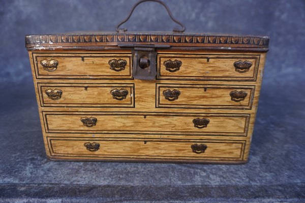 Antique Chest of Drawers Biscuit Tin A3359