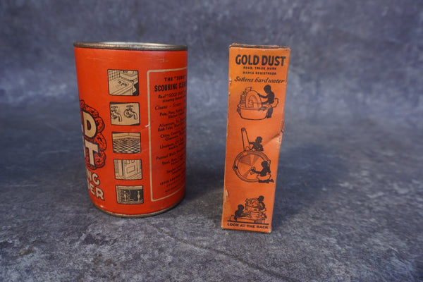 Fairbank's Gold Dust Scouring Cleanser Tin and Washing Powder Carton c 1905 A3360