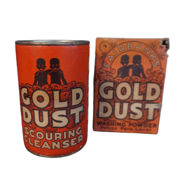 Fairbank's Gold Dust Scouring Cleanser Tin and Washing Powder Carton c 1905 A3360