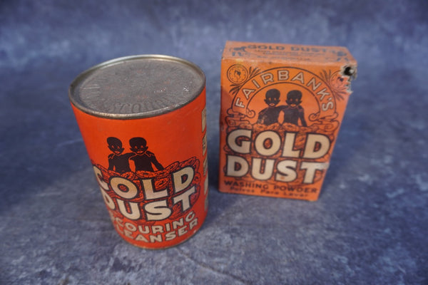Fairbank's Gold Dust Scouring Cleanser Tin and Washing Powder Carton c 1905 A3360