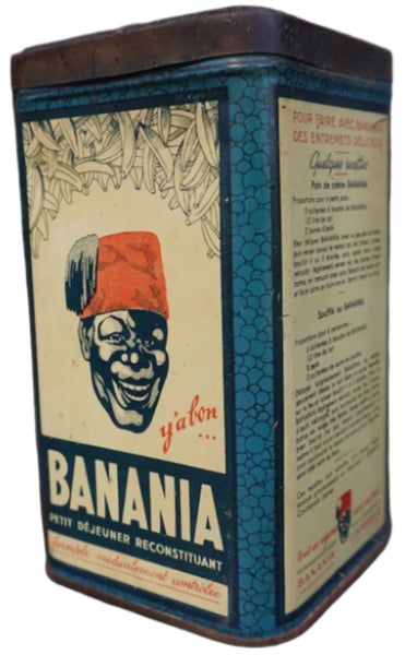 Banania Hot Chocolate Drink Powder Tin - 1920s A3361