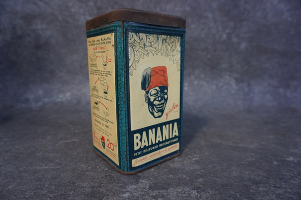 Banania Hot Chocolate Drink Powder Tin - 1920s A3361