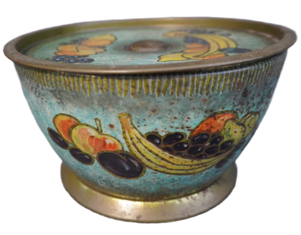 Children's Illustration Style Fruit Candy Tin c 1950 - Gernaby A3363