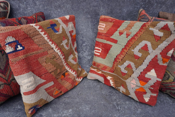 Set of 6 Kilim Rug Throw Pillows A3381