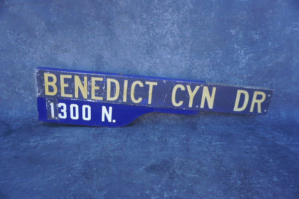 Vintage Porcelain Street Sign – Benedict Canyon Dr, Los Angeles A3402