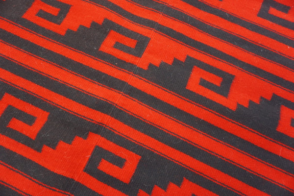 Vintage Mexican Red and Black Blanket A3450