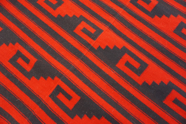 Vintage Mexican Red and Black Blanket A3450