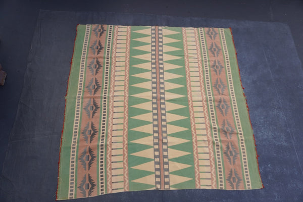 Vintage Green and Beige Beacon Blanket A3455