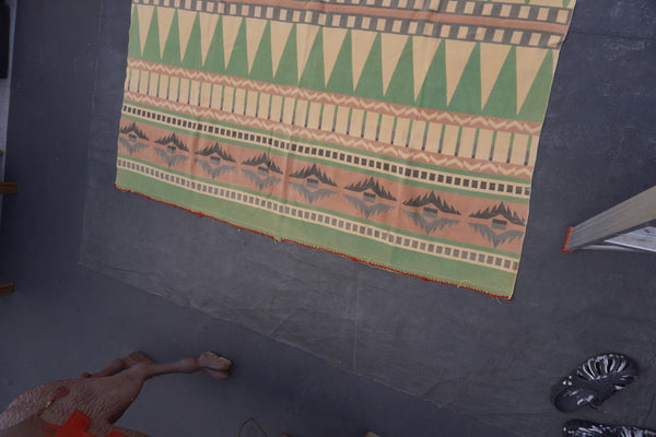 Vintage Green and Beige Beacon Blanket A3455