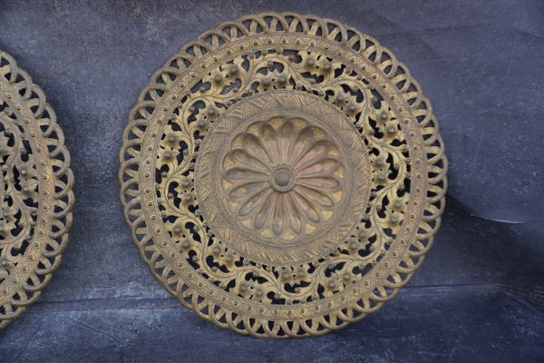 Pair of Brass Wall Art Medallions by Casa Grande A3466