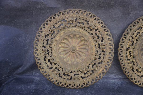 Pair of Brass Wall Art Medallions by Casa Grande A3466
