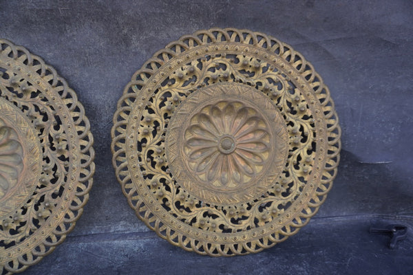 Pair of Brass Wall Art Medallions by Casa Grande A3466