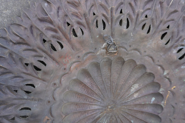 Vintage Moroccan Brass Wall Art Plaque – Original Patina A3467